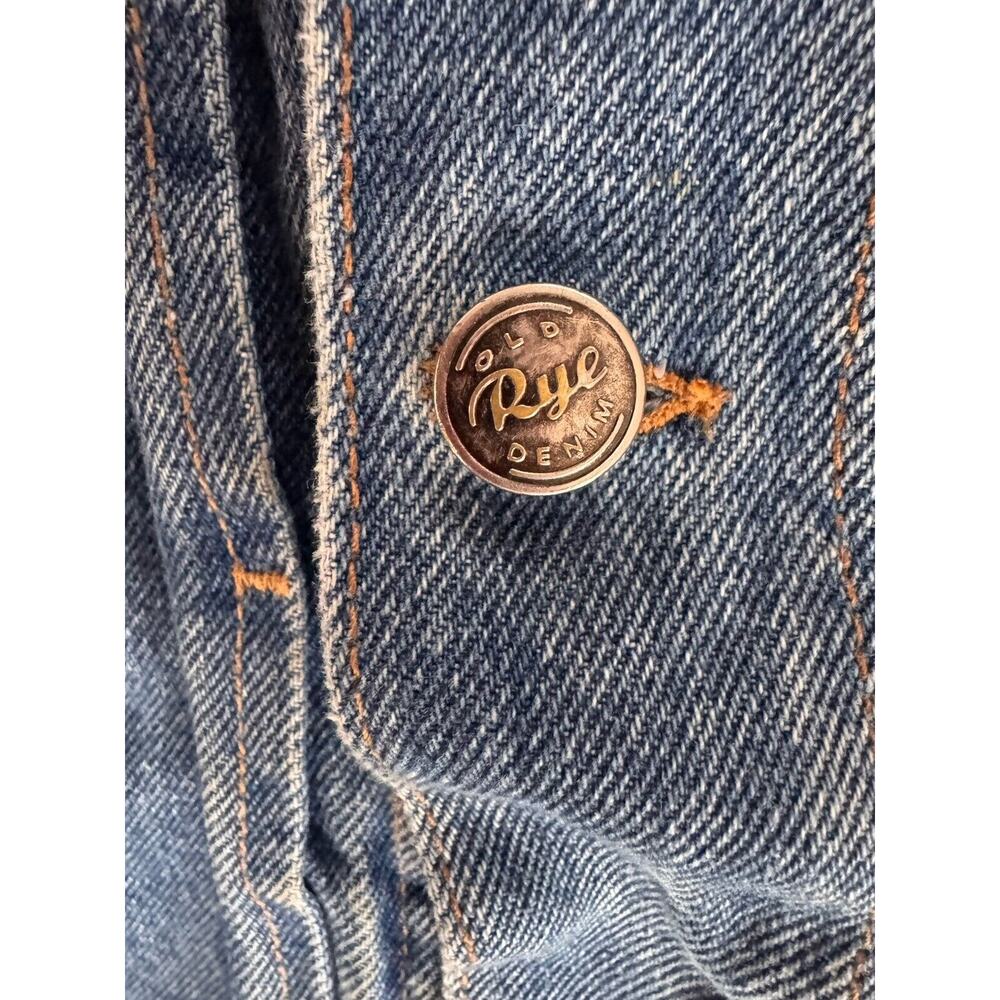 VINTAGE Old Rye Denim Barn Jacket Coat Mens XXL Corduroy Collar Flannel Lined - Picture 5 of 12